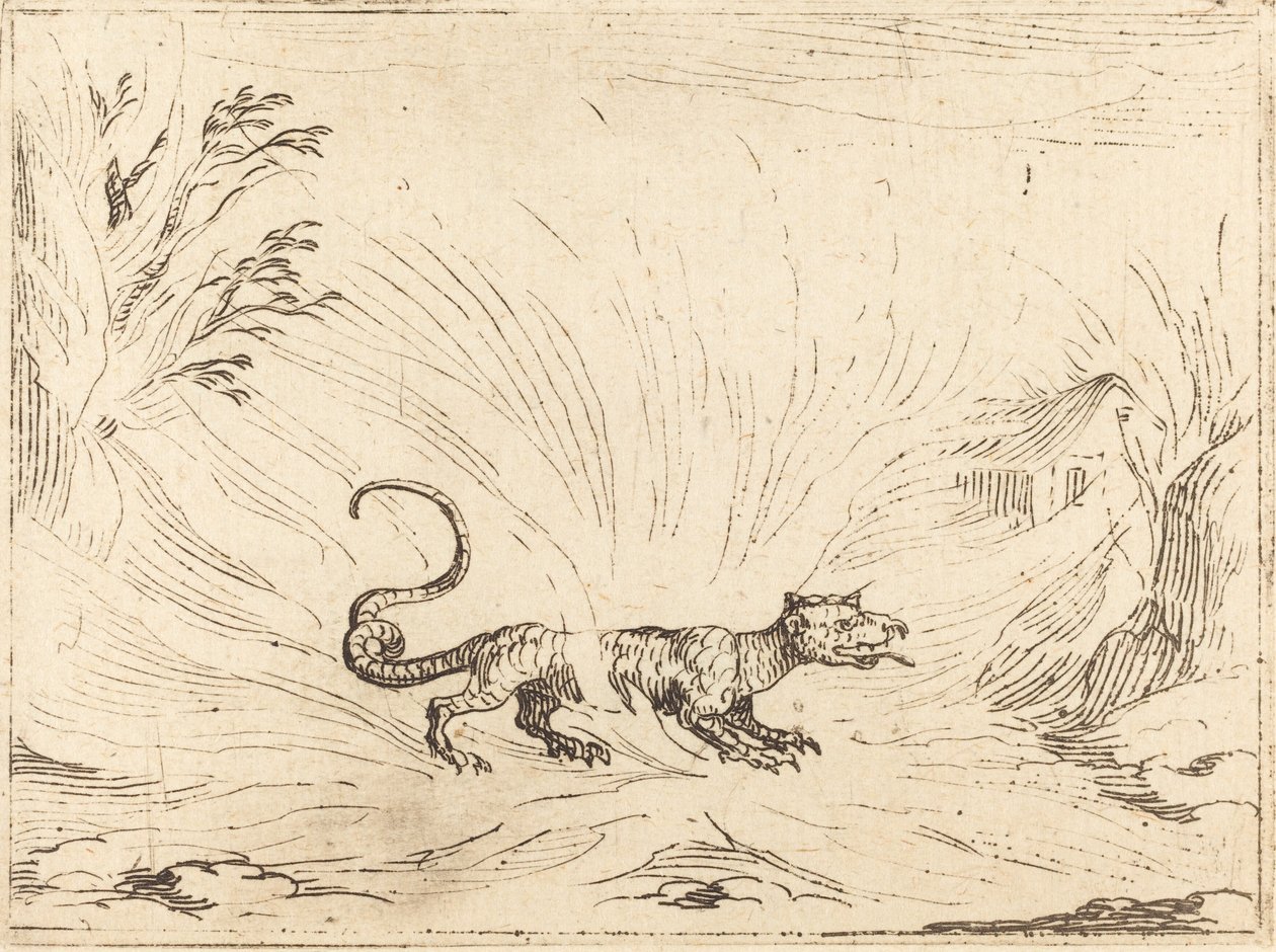 Salamandra Rodeada de Llamas de Jacques Callot
