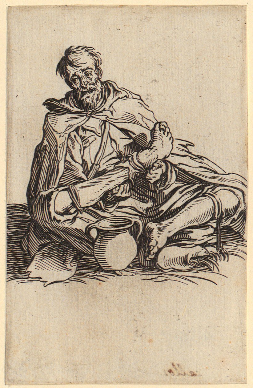 Mendigo débil, lámina 13 de la serie «Los mendigos» de Jacques Callot