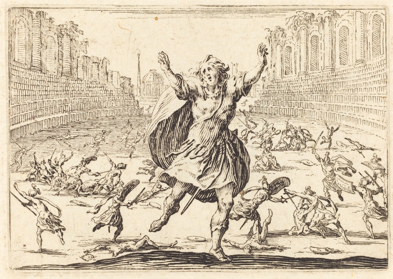 Escaramuza en un circo romano de Jacques Callot