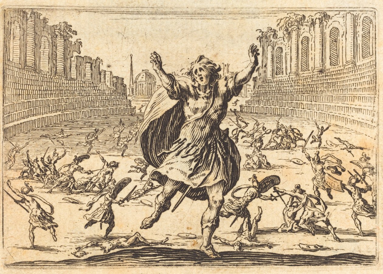 Escaramuza en un circo romano, c. 1622 de Jacques Callot
