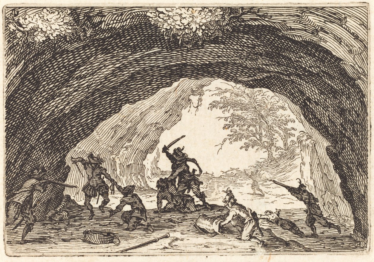 Soldados Atacando a Ladrones de Jacques Callot