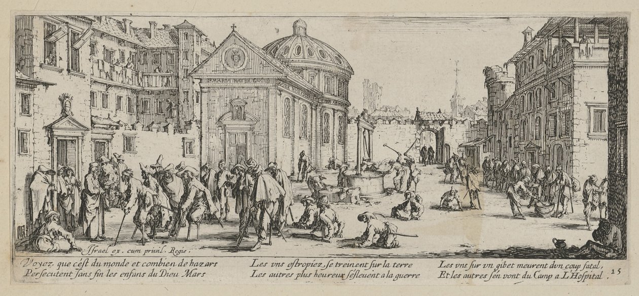 Hospital, lámina 15 de la serie «Miserias de la guerra» de Jacques Callot