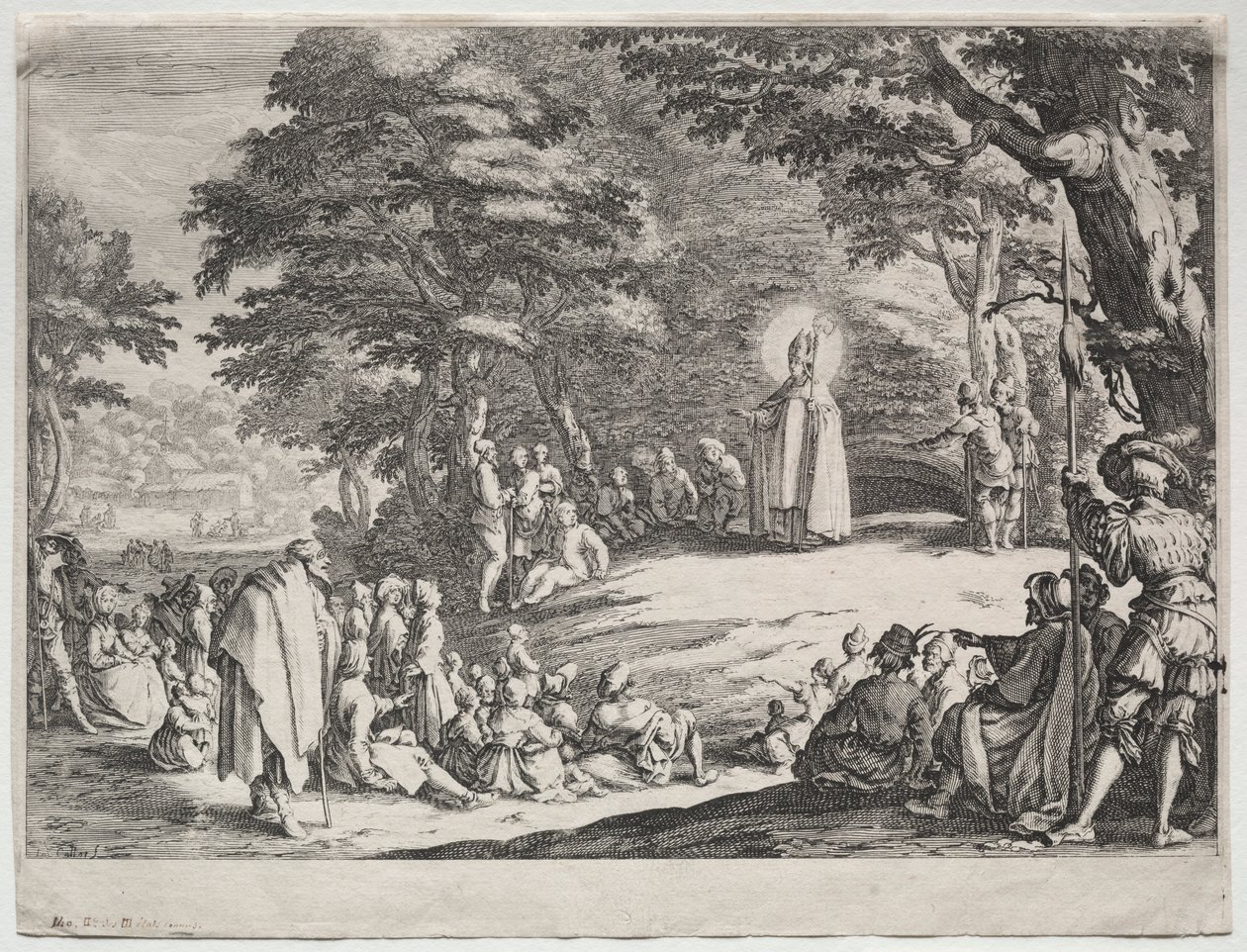 San Amando Predicando en un Bosque de Jacques Callot
