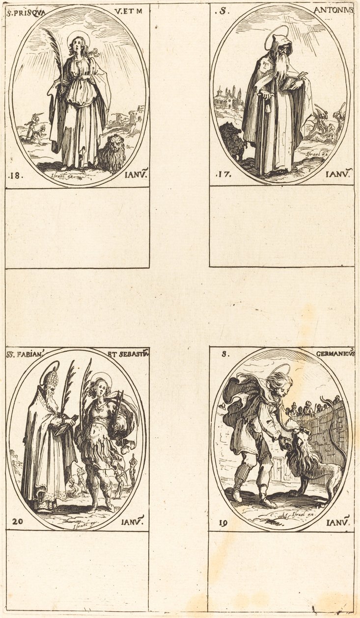 San Antonio; Santa Prisca; San Germánico; Santos Fabián y Sebastián de Jacques Callot