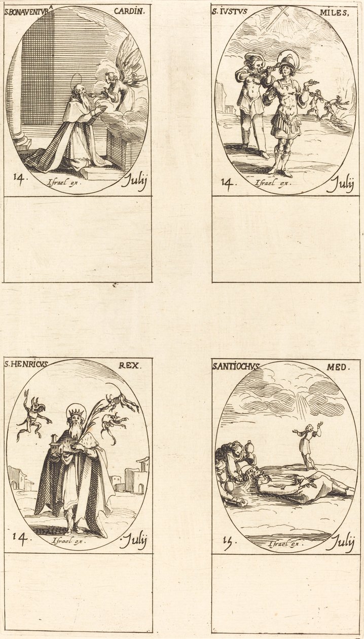 San Buenaventura, San Justo, San Enrique, Emperador, San Antioquio de Jacques Callot