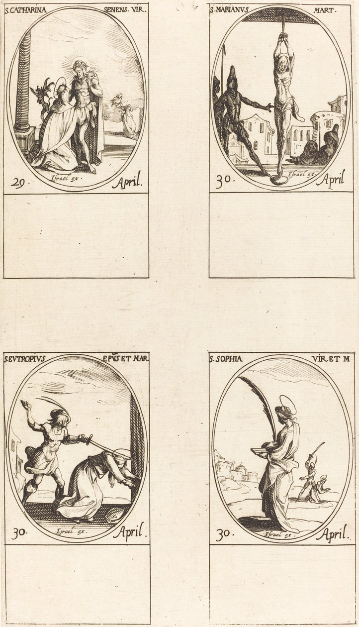 Santa Catalina de Siena; San Mariano; San Eutropio; Santa Sofía de Jacques Callot