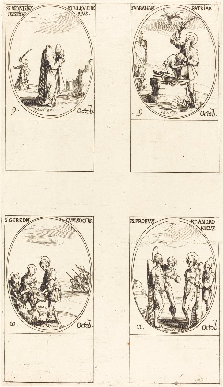 San Dionisio, Rústico y Eleuterio, San Abraham, San Gereón y Compañeros, Santos Pro de Jacques Callot