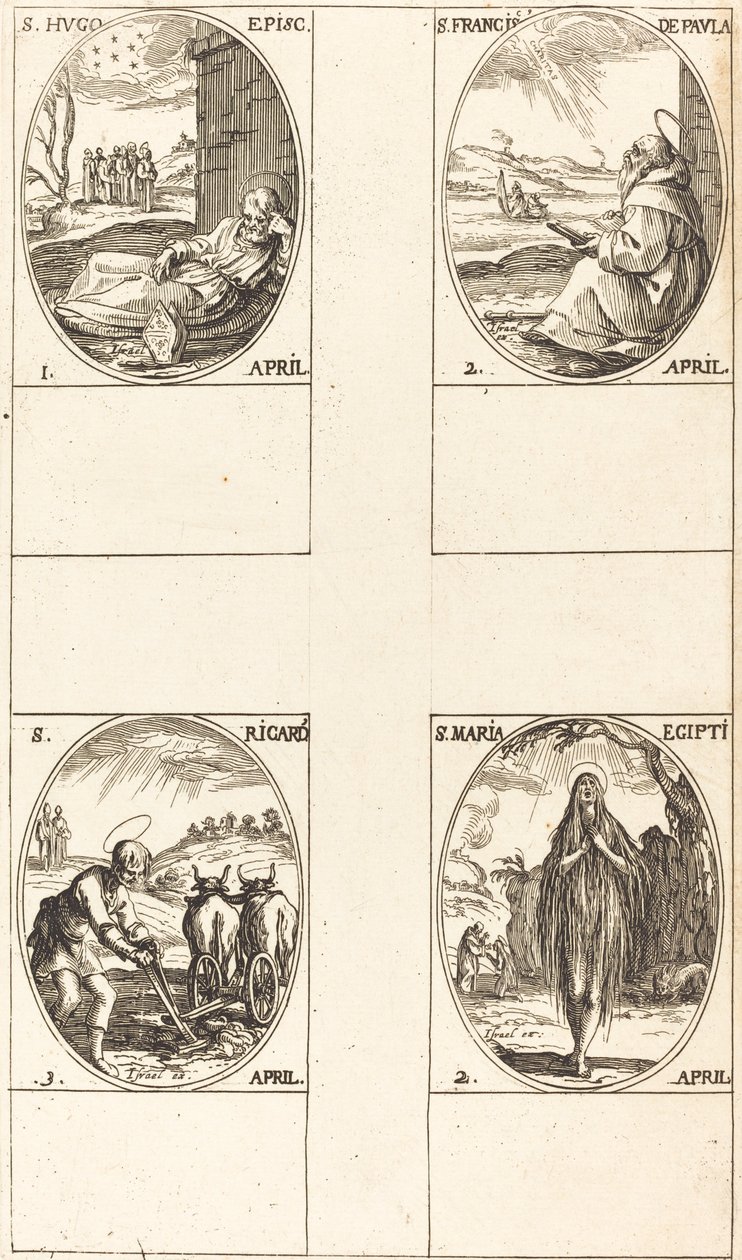 San Hugo; San Francisco de Paula; Santa María de Egipto; San Ricardo de Jacques Callot