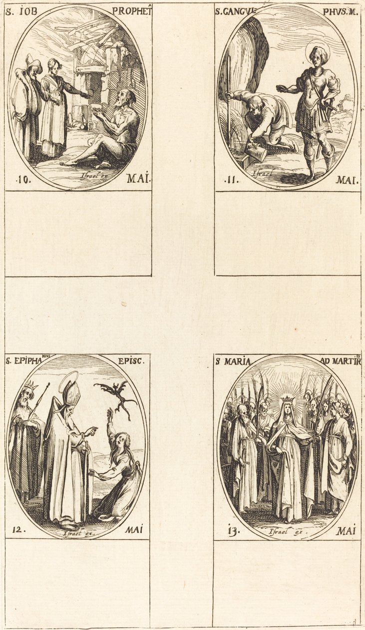 San Job, Profeta, San Gangulfo, San Epifanio, Santa María de los Mártires de Jacques Callot