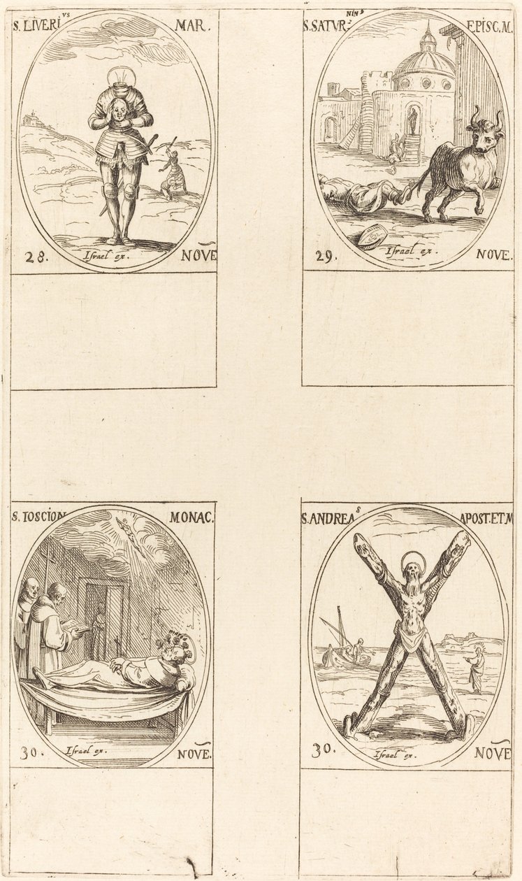 San Liverio, San Saturnino, San Tioscio, San Andrés de Jacques Callot