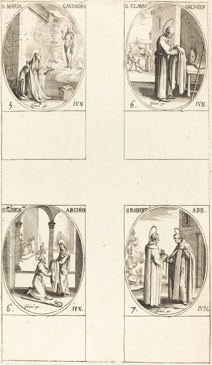 Santa María Gaudioru, San Claudio, San Norberto, San Roberto de Jacques Callot