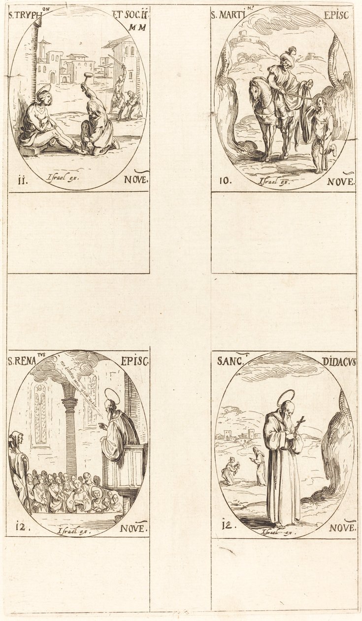 San Martín, San Trifón y compañeros, San Renato, San Diego de Jacques Callot