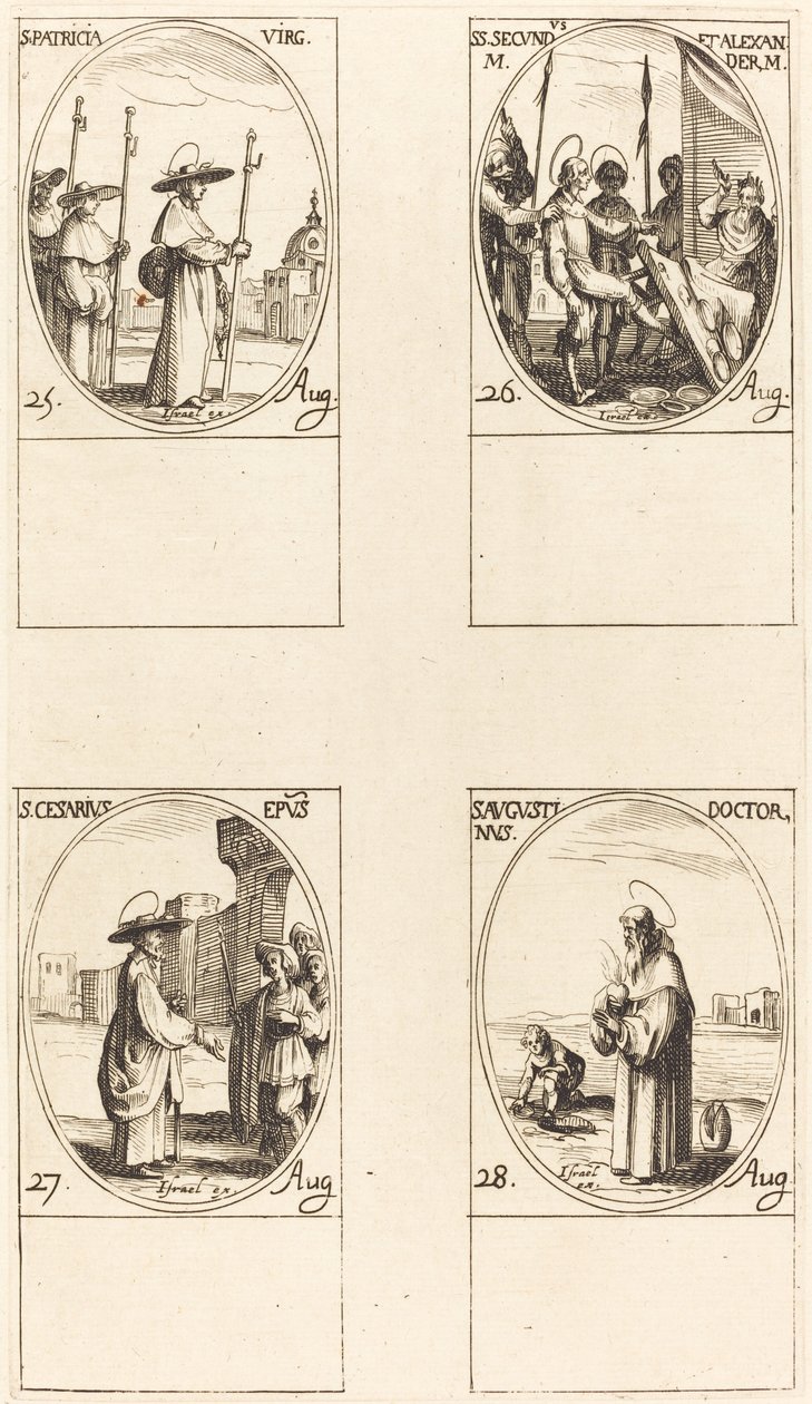 Santa Patricia, Santos Secundus y Alejandro, San Cesáreo, San Agustín de Jacques Callot