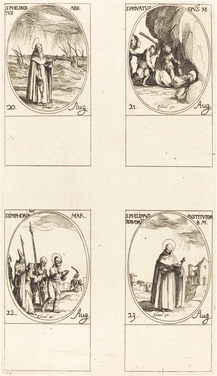 San Filiberto, Abad; San Privato; San Sinforiano; San Felipe de Jacques Callot
