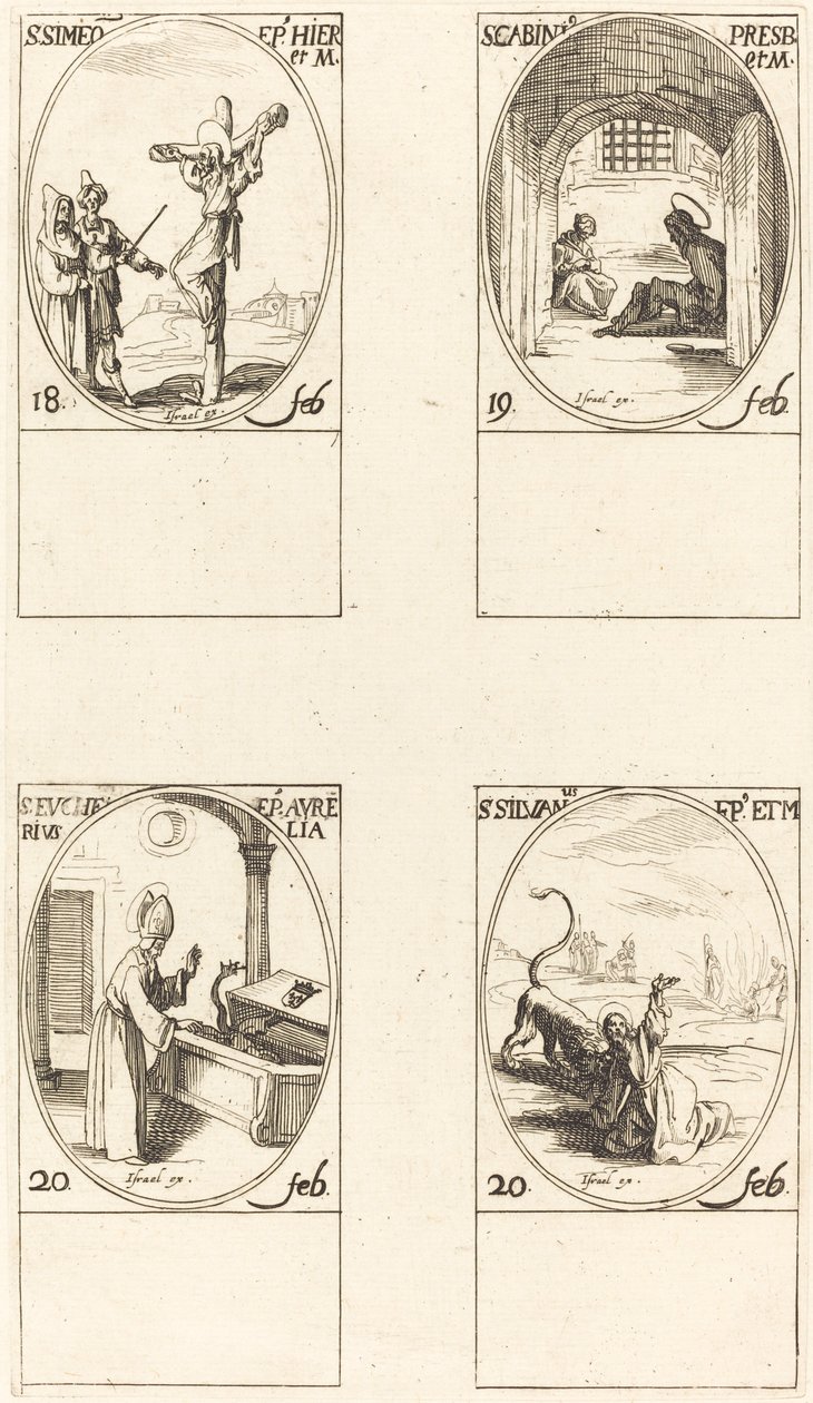 San Simeón; San Gabinio; San Eucario; San Silvano de Jacques Callot