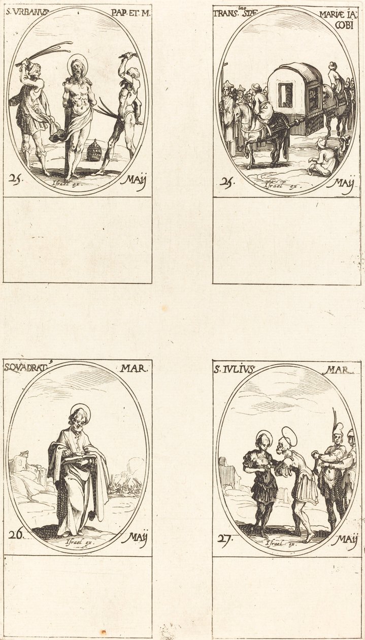 San Urbano, La Traslación de Santa María de Santiago, San Cuadrado, San Julio de Jacques Callot