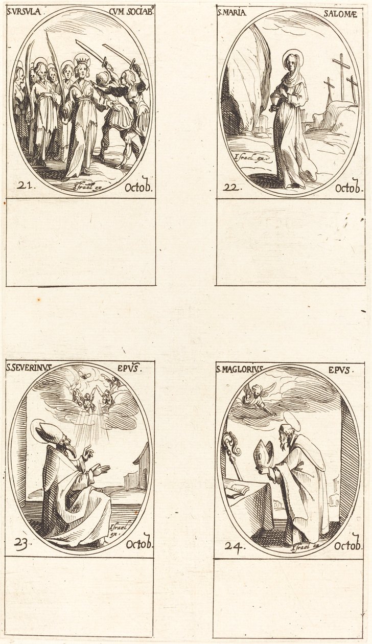 Santa Úrsula y Compañeras; Santa María Salomé; San Severino; San Maglorio de Jacques Callot