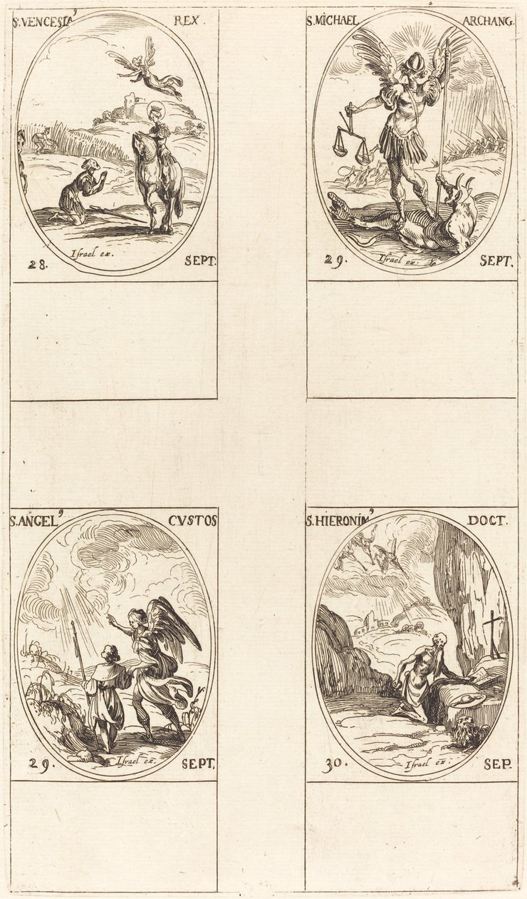 San Wenceslao; San Miguel, Arcángel; El ángel de la guarda; San Jerónimo de Jacques Callot