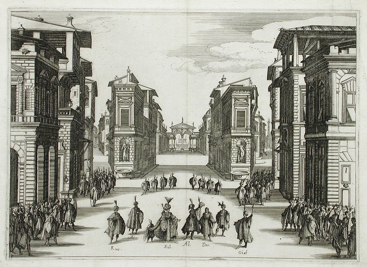 Diseño escénico para «Il Solimano», acto IV de Jacques Callot