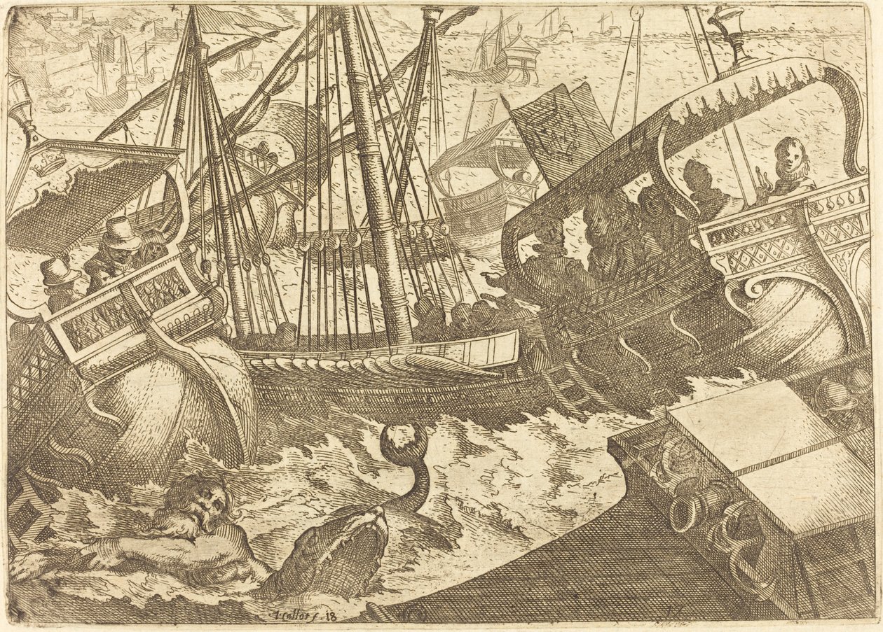 Tormenta en la Costa de Barcelona de Jacques Callot
