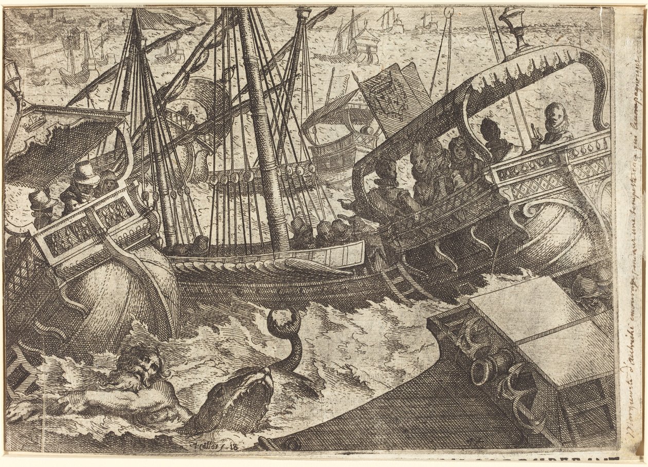 Tormenta en la Costa de Barcelona [recto] de Jacques Callot