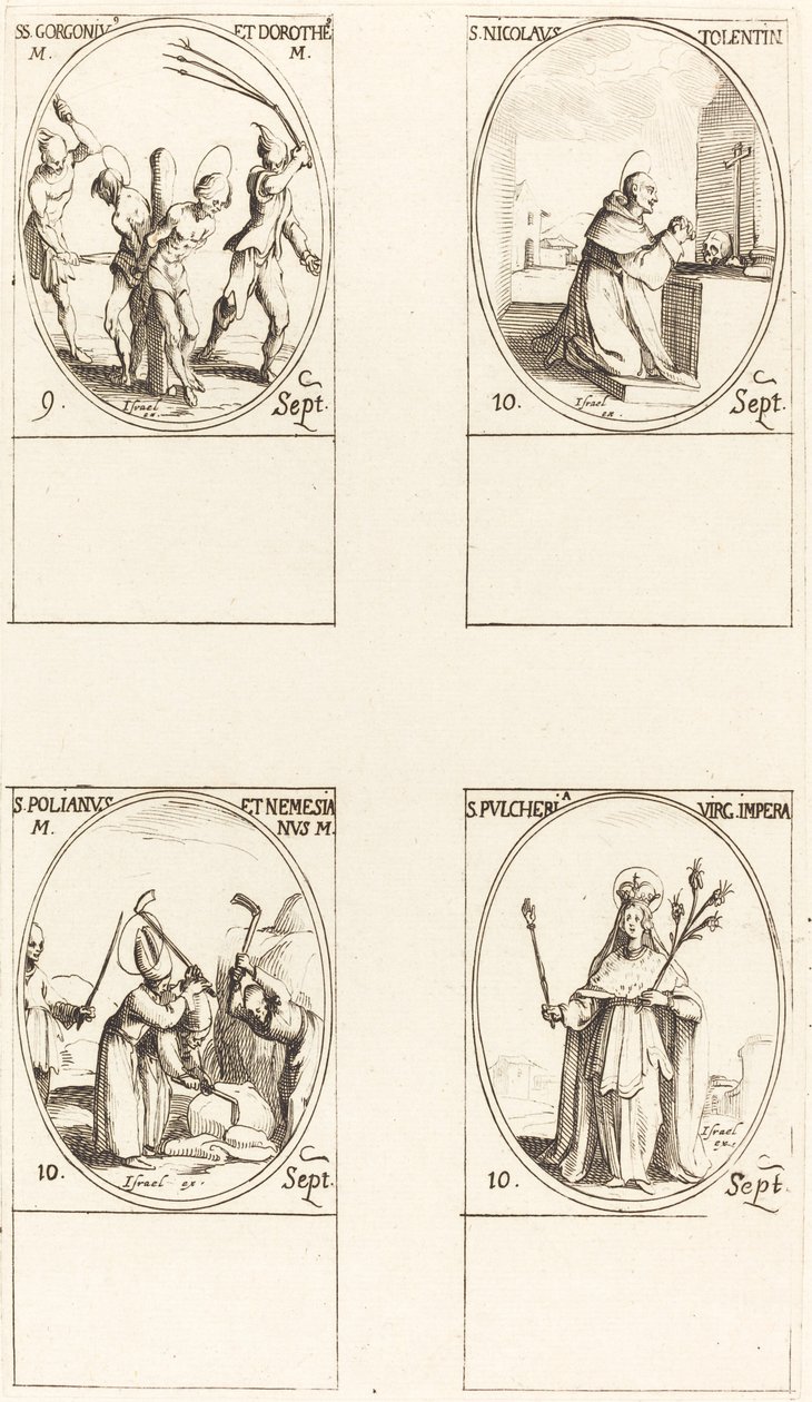 San Gorgonio y Santa Dorotea, San Nicolás de Tolentino, San Poliano y Nemasiano, San Pul de Jacques Callot