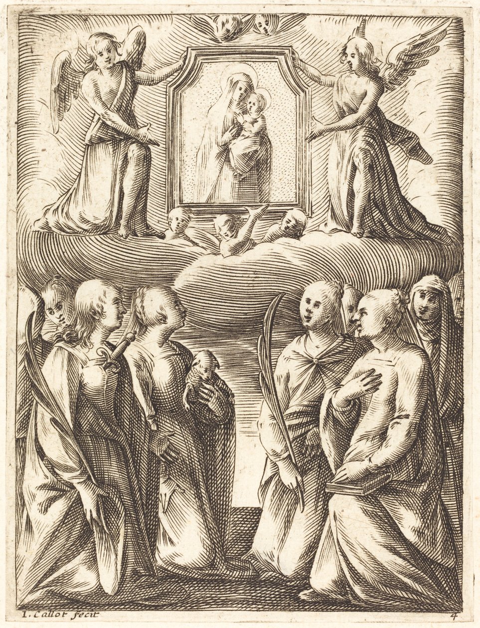 La Adoración de la Virgen y el Niño de Jacques Callot