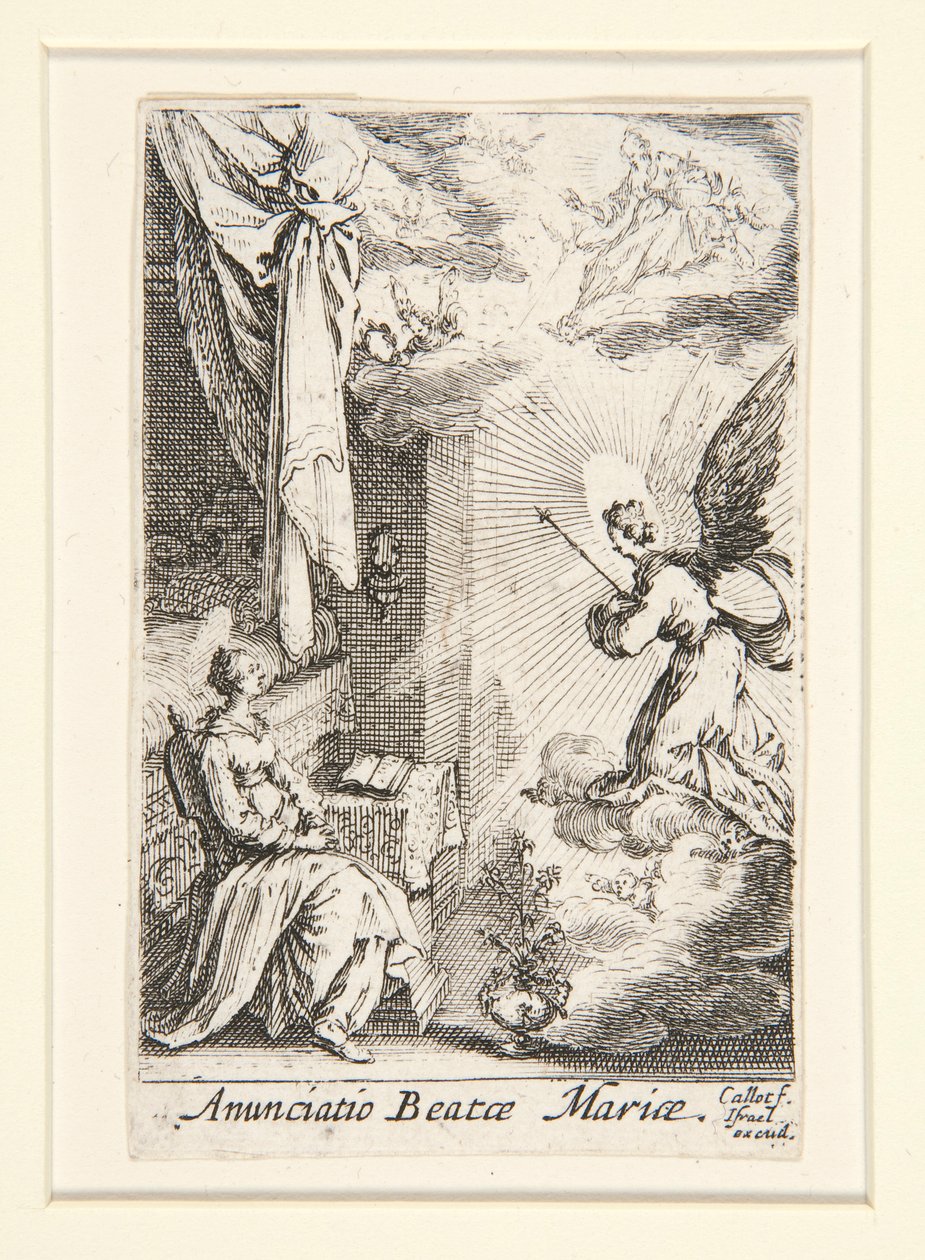 La Anunciación, n. 5 de La vida de la Virgen de Jacques Callot