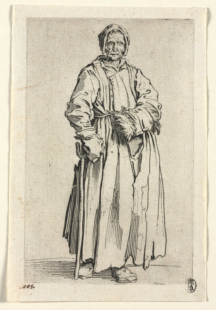 Los mendigos: Mujer tuerta, c. 1623 de Jacques Callot