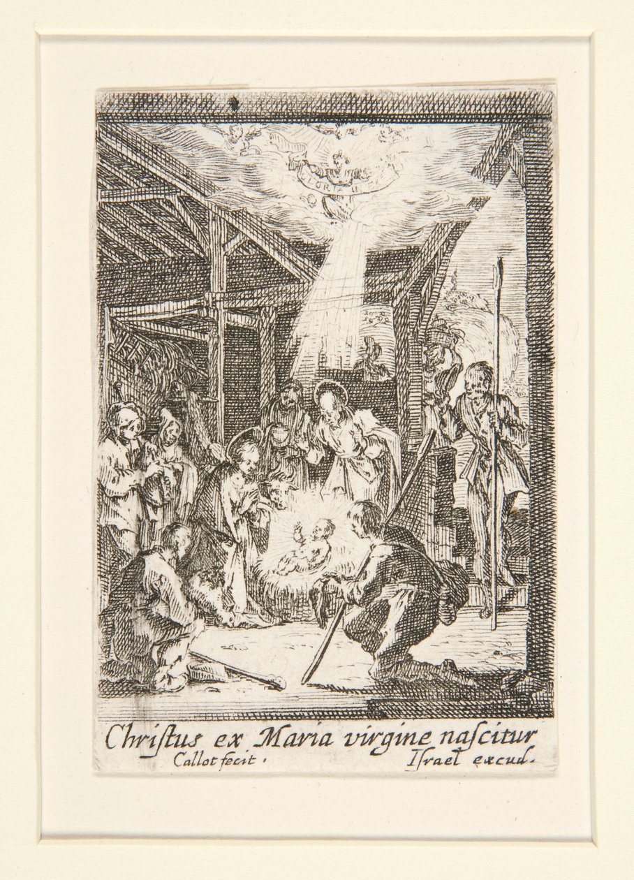 El nacimiento de Cristo, n. 7 de La vida de la Virgen de Jacques Callot