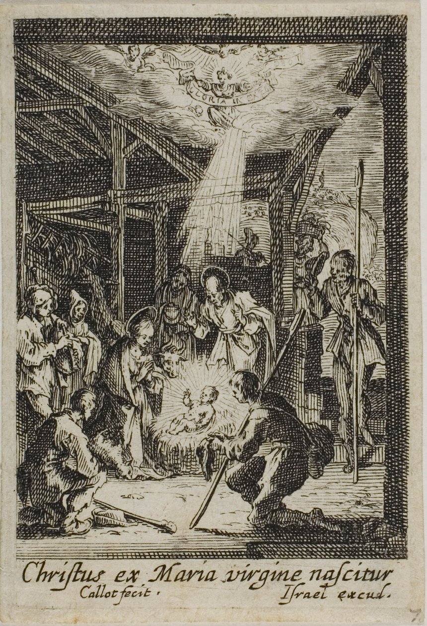 El nacimiento de Jesús, de La vida de la Virgen de Jacques Callot