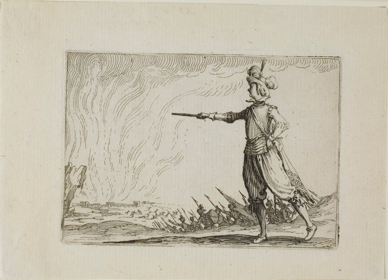 El comandante a pie, de Los Caprichos de Jacques Callot