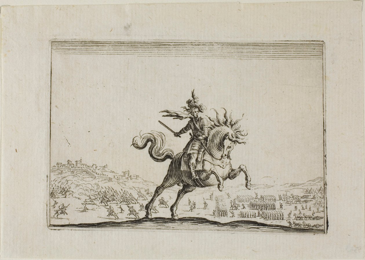 El comandante a caballo, de Los caprichos de Jacques Callot