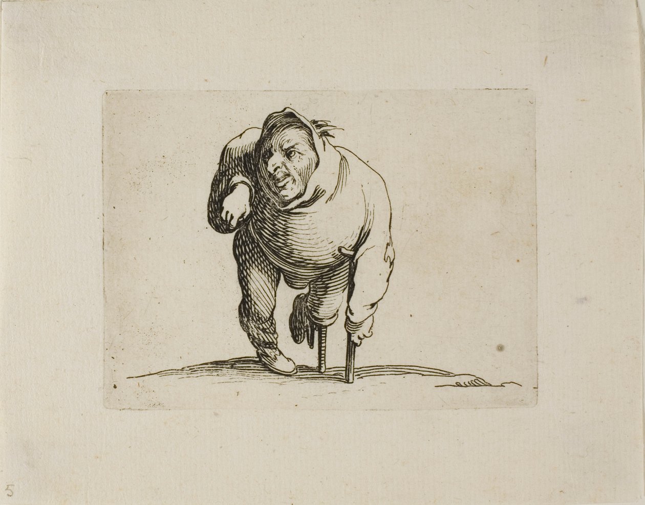 El Lisiado con una Muleta y una Pierna de Madera, de Varie Figure Gobbi de Jacques Callot