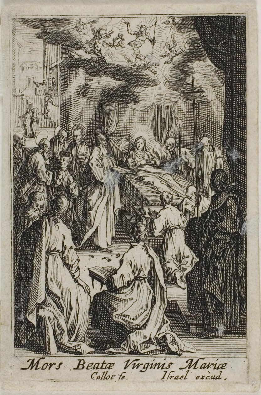 La muerte de la Virgen María, de La vida de la Virgen de Jacques Callot