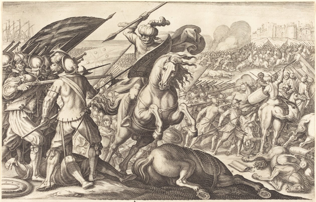 La Derrota de la Caballería Turca, c. 1614 de Jacques Callot