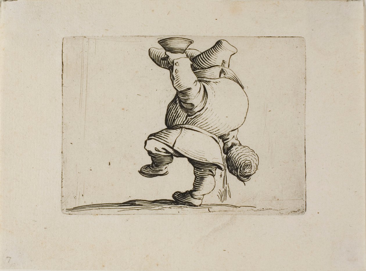 El bebedor visto desde atrás, de Varie Figure Gobbi de Jacques Callot