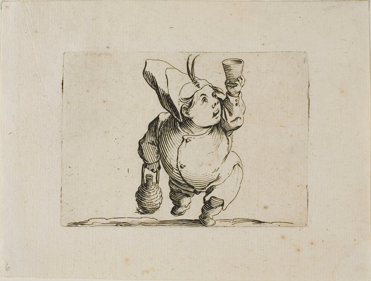 El bebedor visto de frente, de Varie Figure Gobbi de Jacques Callot