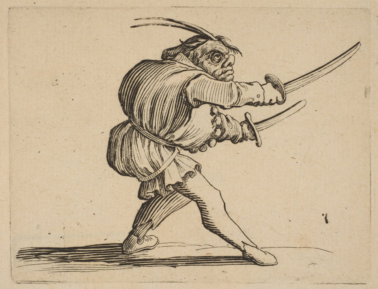 El Duelista con Dos Sables, de Varie Figure Gobbi, 1616-22 de Jacques Callot