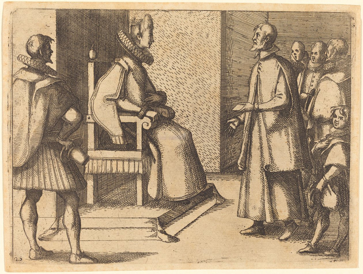 El enviado de Toscana agradeciendo a la Reina de Jacques Callot