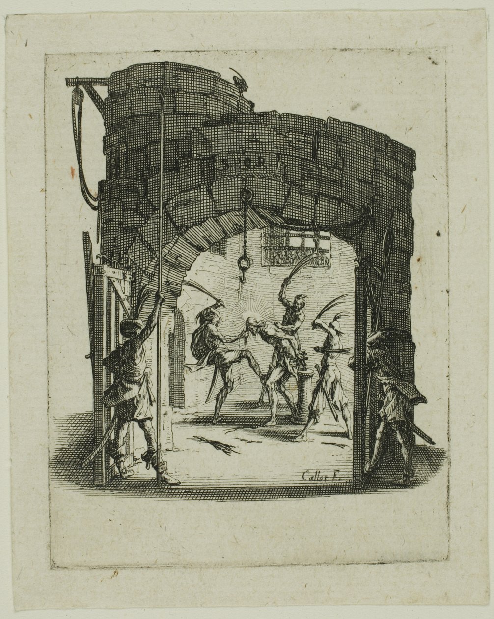 La flagelación, de La Pequeña Pasión de Jacques Callot