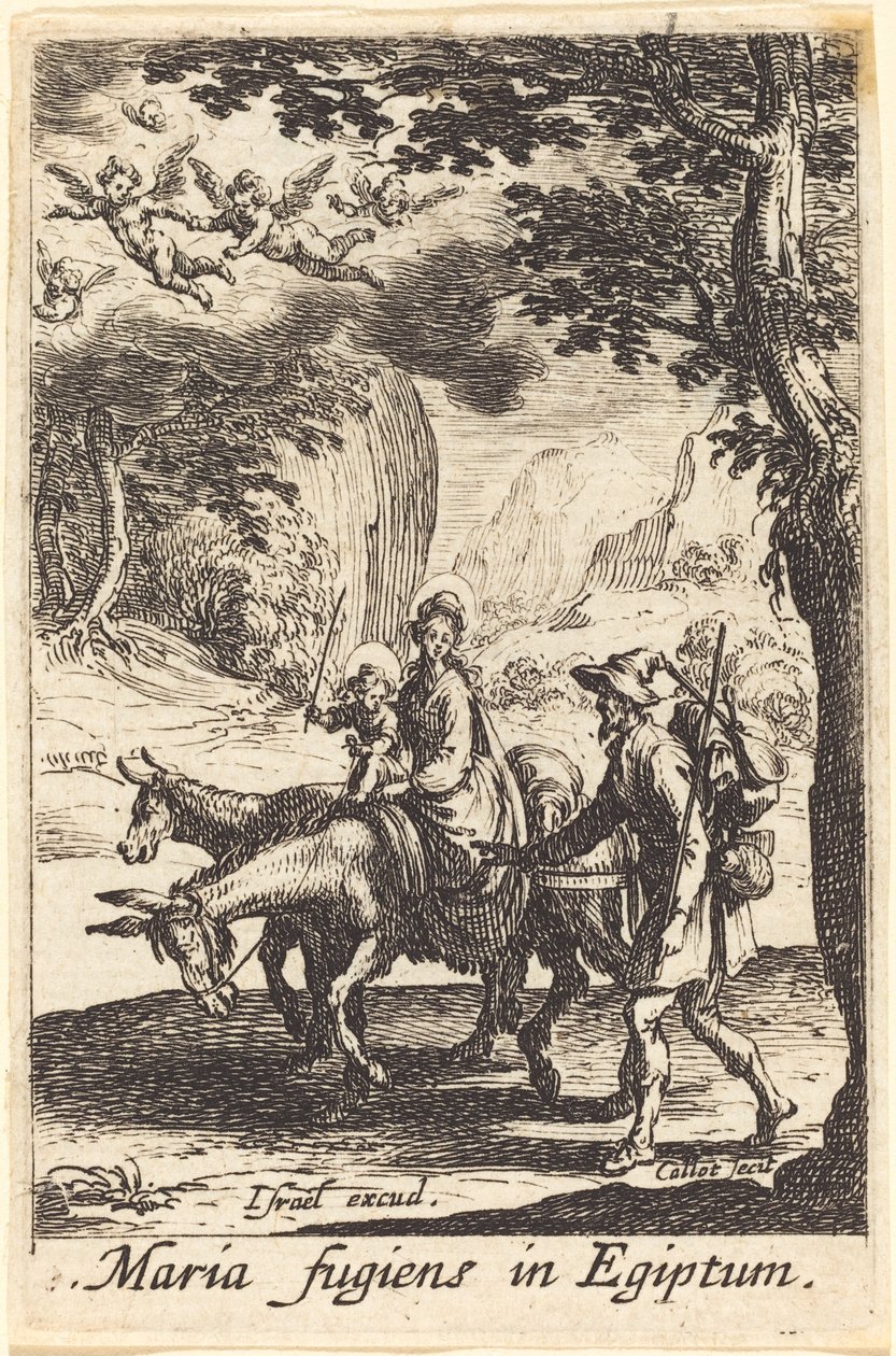La huida a Egipto, en o después de 1630 de Jacques Callot