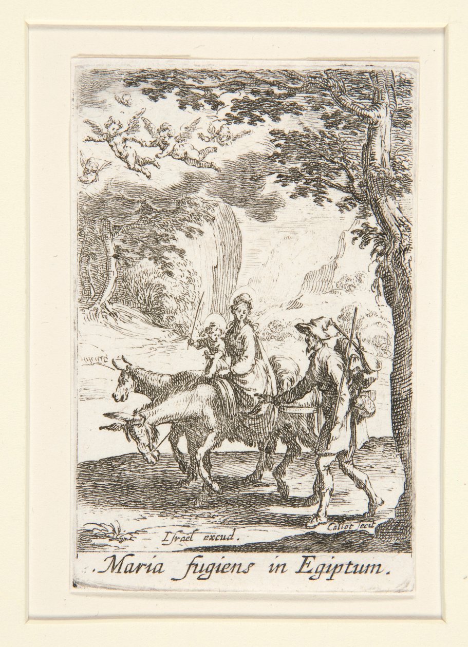 La Huida a Egipto, n. 9 de La vida de la Virgen de Jacques Callot