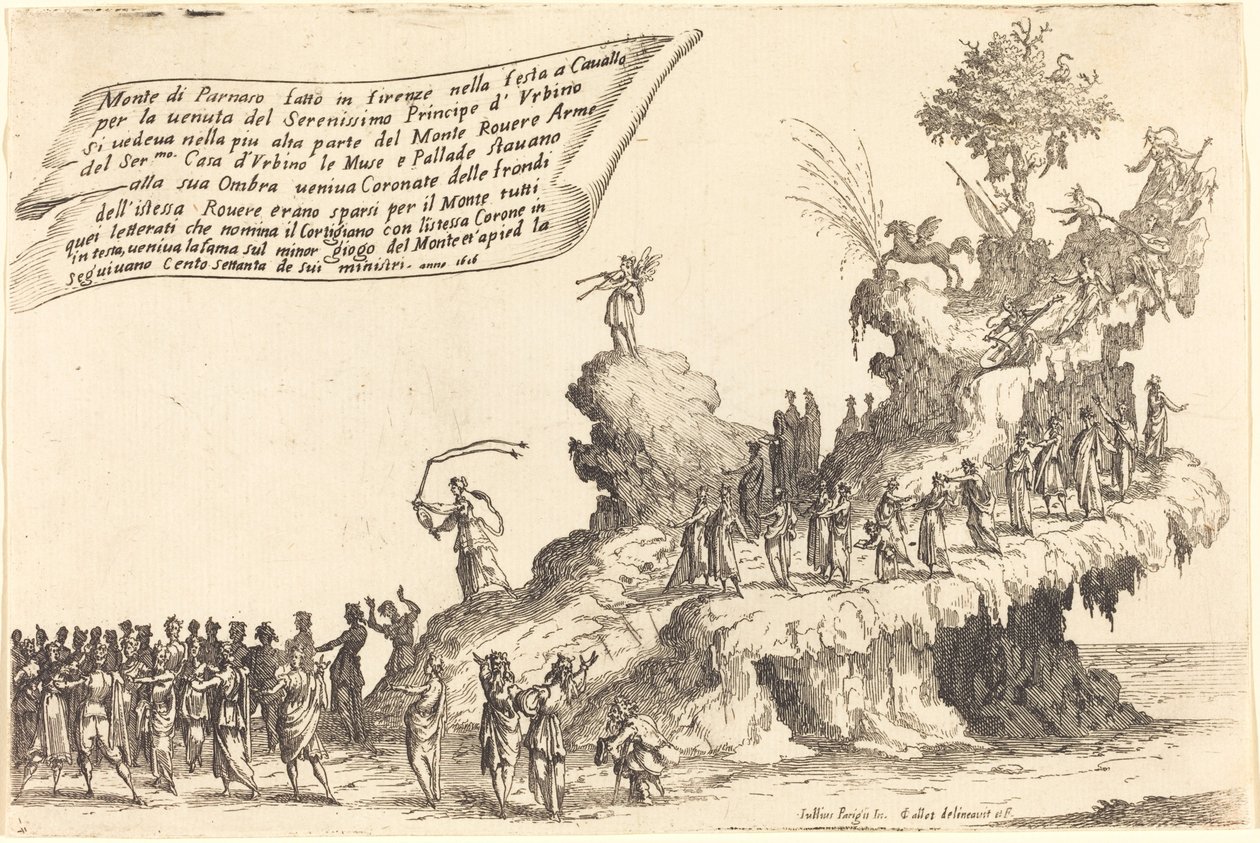 El flotador del Monte Parnaso de Jacques Callot