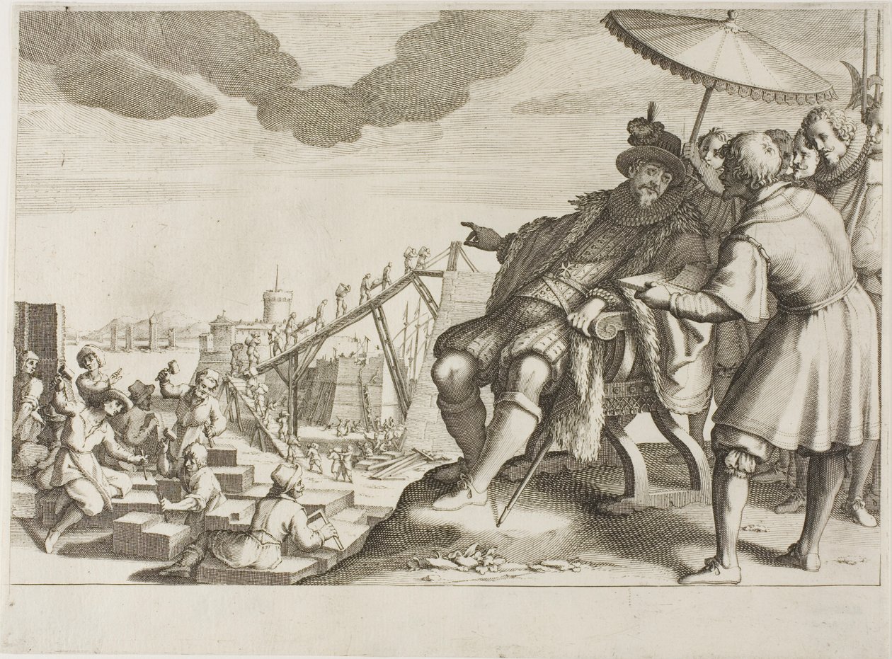 El Gran Duque fortifica el puerto de Livorno, de la Vida de Ferdinando I de