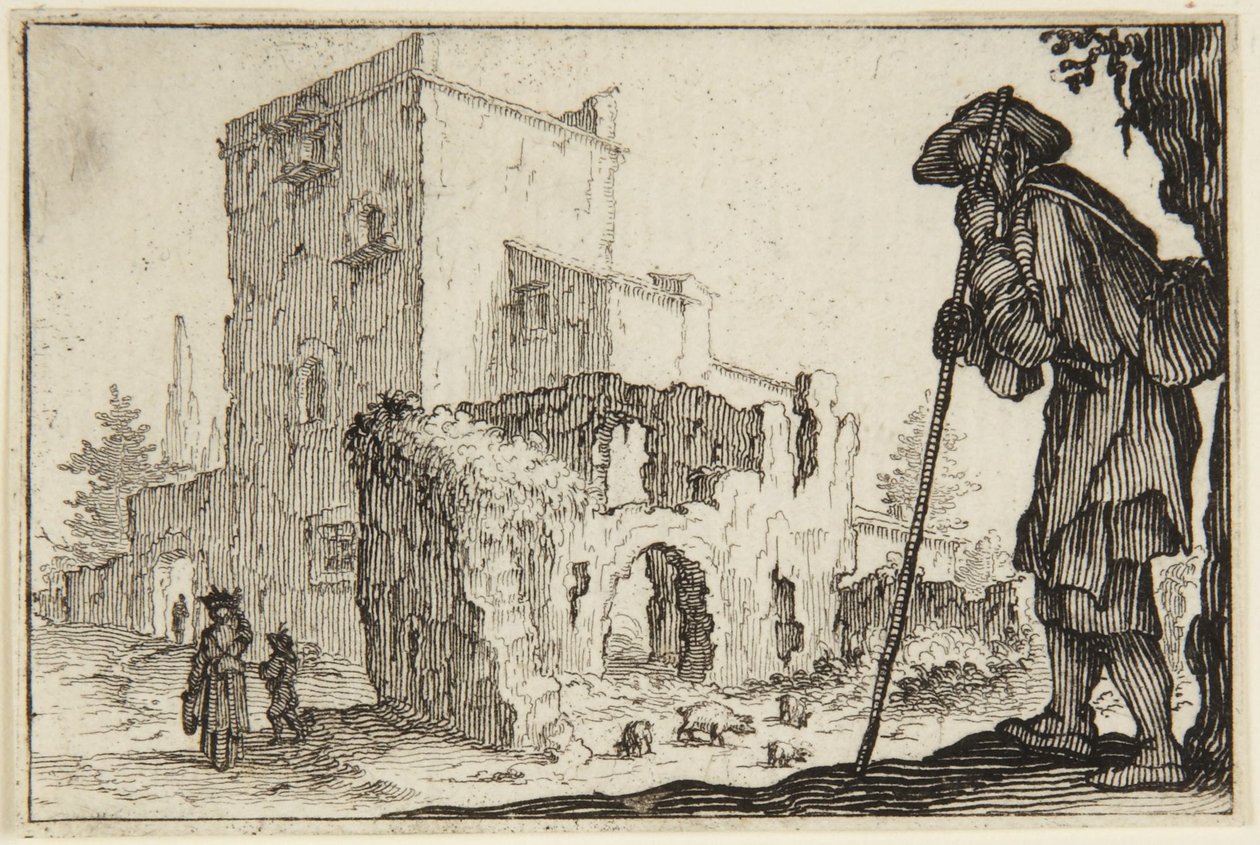 El pastor y las ruinas de Jacques Callot