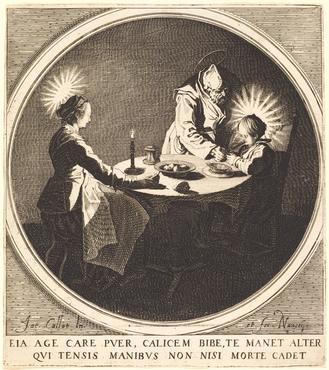 La Sagrada Familia en la mesa de Jacques Callot