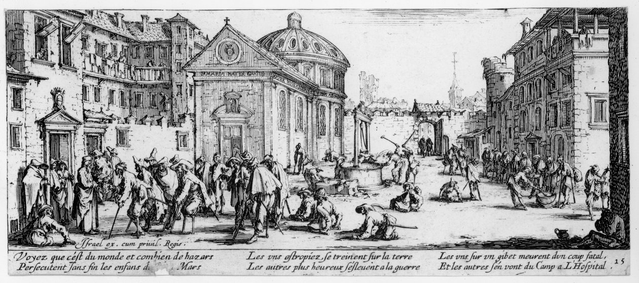 El Hospital, lámina 15 de Las Miserias y Desgracias de la Guerra, grabado por Israel Henriet (c.1590-1661) 1633 de Jacques Callot