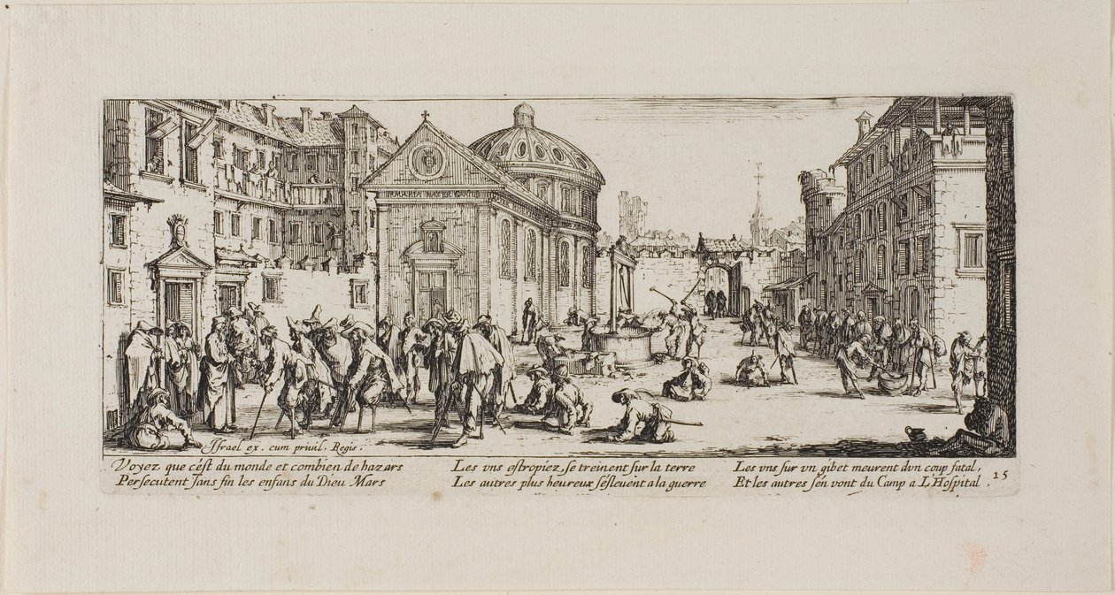 El hospital, lámina quince de Las miserias de la guerra de Jacques Callot