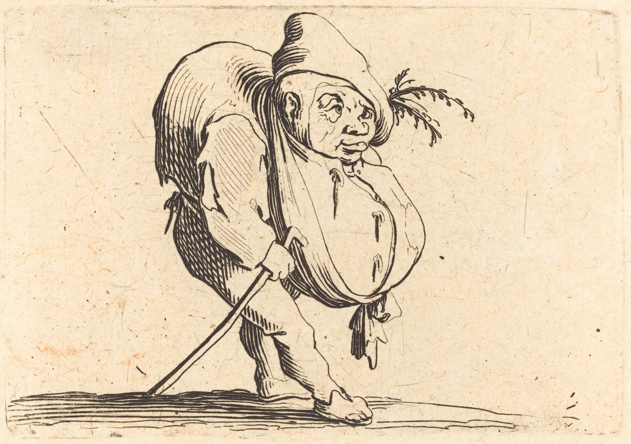 El jorobado con un bastón, c. 1622 de Jacques Callot